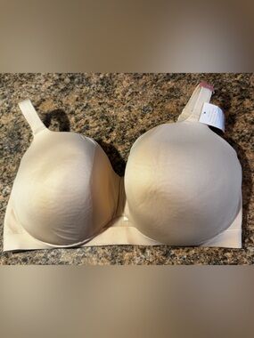 Cacique Light Beige Smooth Boost Lightly Lined Balconette Bra 44H Full Coverage
